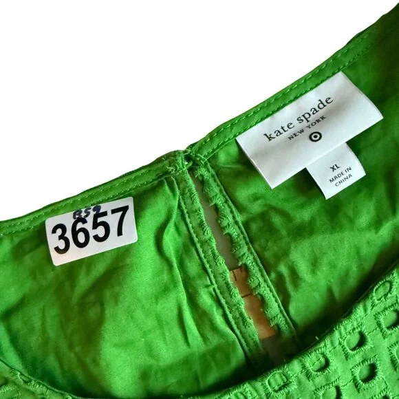 Kate Spade X Target Eyelet Shell Tank Blouse Top Women’s XL Green Sleeveless - Picture 8 of 8